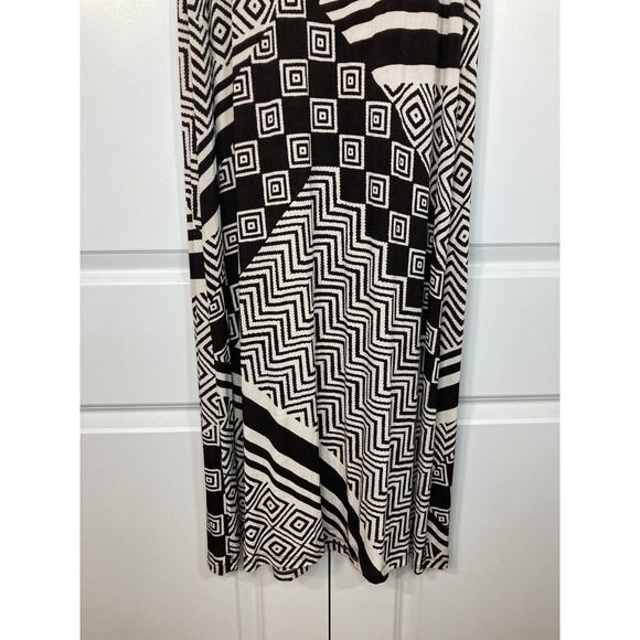 TRAVELERS BY CHICOS WOMEN'S BROWN AND BEIGE PRINTED MAXI DRESS Size 0 Small - Picture 2 of 6